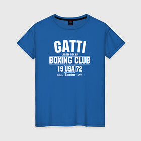 Женская футболка хлопок с принтом Gatti Boxing Club в Новосибирске, 100% хлопок | прямой крой, круглый вырез горловины, длина до линии бедер, слегка спущенное плечо | arturo gatti | arturo thunder gatti | gatti | thunder | артуро гатти | гатти