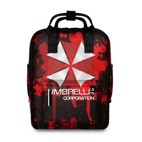 Женский рюкзак 3D с принтом UMBRELLA CORP в Новосибирске, 100% полиэстер | лямки с регулируемой длиной, сверху ручки, чтобы рюкзак нести как сумку. Основное отделение закрывается на молнию, как и внешний карман. Внутри два дополнительных кармана, один из которых закрывается на молнию. По бокам два дополнительных кармашка, куда поместится маленькая бутылочка
 | biohazard | biohazard 7 | crocodile | fang | game | hand | monster | new umbrella | resident evil | resident evil 7 | umbrella | umbrella corp | umbrella corporation | zombie | обитель