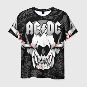 Мужская футболка 3D с принтом AC/DC  в Новосибирске, 100% полиэфир | прямой крой, круглый вырез горловины, длина до линии бедер | ac dc | acdc | back in black | columbia | epic | force | guitar | pop | rock | vevo | ангус | блюз | рок | хард | янг