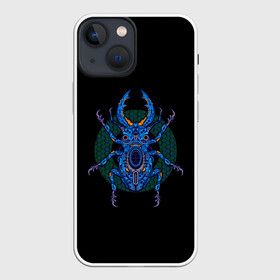Чехол для iPhone 13 mini с принтом Робот Жук в Новосибирске,  |  | Тематика изображения на принте: animal | cyber | cyberpunk | будущее | животные | жук | ии | кибер панк | клешни | лапки | лапы | механизм | насекомое | насекомые | робот | узоры | фантастика
