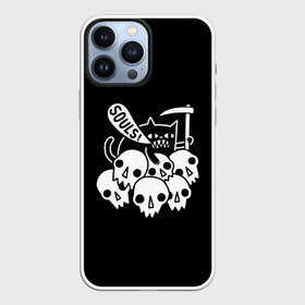 Чехол для iPhone 13 Pro Max с принтом Котик в Новосибирске,  |  | animal | cat | evil | halloween | meme | skull | soul | душа | животное | животные | зло | зубы | коса | кот | кот мем | котенок | кошка | лапки | мем | прикол | скелет | хэллоуин | череп