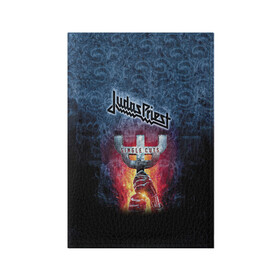 Обложка для паспорта матовая кожа с принтом Judas priest в Новосибирске, натуральная матовая кожа | размер 19,3 х 13,7 см; прозрачные пластиковые крепления | heavy metal | judas | judas priest | metal | priest | гленн типтон | грув метал | йен хилл | ричи фолкнер | роб хэлфорд | скотт трэвис | хард рок | хеви метал
