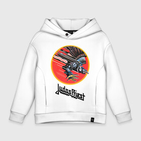 Детское худи Oversize хлопок с принтом JUDAS PRIEST. в Новосибирске, френч-терри — 70% хлопок, 30% полиэстер. Мягкий теплый начес внутри —100% хлопок | боковые карманы, эластичные манжеты и нижняя кромка, капюшон на магнитной кнопке | Тематика изображения на принте: firepower | judas priest | бог металла | джудас прист | иуда прист | музыка | роб хэлфорд | рок | рок н ролл | хэви метал