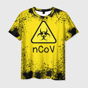 Мужская футболка 3D с принтом nСov в Новосибирске, 100% полиэфир | прямой крой, круглый вырез горловины, длина до линии бедер | ncov | биоинк | китай | коронавирус | сталкер | чума | эпидемия