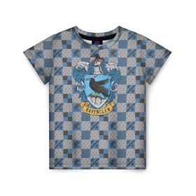 Детская футболка 3D с принтом Coat of Ravenclaw в Новосибирске, 100% гипоаллергенный полиэфир | прямой крой, круглый вырез горловины, длина до линии бедер, чуть спущенное плечо, ткань немного тянется | vdgerir | гарри поттер | гриффиндор | дамблдор | добби | слизерин | хогвартс