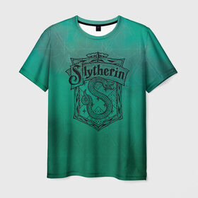 Мужская футболка 3D с принтом Coat of Slytherin в Новосибирске, 100% полиэфир | прямой крой, круглый вырез горловины, длина до линии бедер | vdgerir | гарри поттер | гриффиндор | дамблдор | добби | слизерин | хогвартс