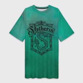 Платье-футболка 3D с принтом Coat of Slytherin в Новосибирске,  |  | Тематика изображения на принте: vdgerir | гарри поттер | гриффиндор | дамблдор | добби | слизерин | хогвартс