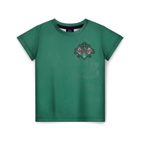 Детская футболка 3D с принтом 07 Slytherin в Новосибирске, 100% гипоаллергенный полиэфир | прямой крой, круглый вырез горловины, длина до линии бедер, чуть спущенное плечо, ткань немного тянется | vdgerir | гарри поттер | гриффиндор | дамблдор | добби | слизерин | хогвартс