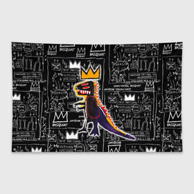 Флаг-баннер с принтом Basquiat Dinosaur в Новосибирске, 100% полиэстер | размер 67 х 109 см, плотность ткани — 95 г/м2; по краям флага есть четыре люверса для крепления | art | louis vuitton | lv