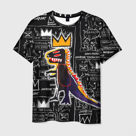 Мужская футболка 3D с принтом Basquiat Dinosaur в Новосибирске, 100% полиэфир | прямой крой, круглый вырез горловины, длина до линии бедер | Тематика изображения на принте: art | louis vuitton | lv