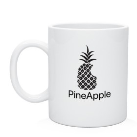 Кружка с принтом PineApple в Новосибирске, керамика | объем — 330 мл, диаметр — 80 мм. Принт наносится на бока кружки, можно сделать два разных изображения | Тематика изображения на принте: apple | pineapple | ананас | фрукт | фрукты | эпл | эппл