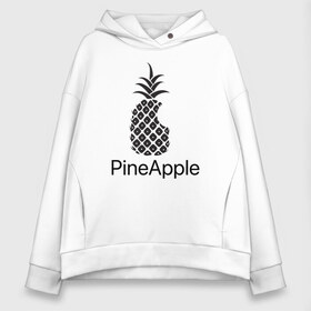 Женское худи Oversize хлопок с принтом PineApple в Новосибирске, френч-терри — 70% хлопок, 30% полиэстер. Мягкий теплый начес внутри —100% хлопок | боковые карманы, эластичные манжеты и нижняя кромка, капюшон на магнитной кнопке | apple | pineapple | ананас | фрукт | фрукты | эпл | эппл
