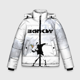 Зимняя куртка для мальчиков 3D с принтом Banksy в Новосибирске, ткань верха — 100% полиэстер; подклад — 100% полиэстер, утеплитель — 100% полиэстер | длина ниже бедра, удлиненная спинка, воротник стойка и отстегивающийся капюшон. Есть боковые карманы с листочкой на кнопках, утяжки по низу изделия и внутренний карман на молнии. 

Предусмотрены светоотражающий принт на спинке, радужный светоотражающий элемент на пуллере молнии и на резинке для утяжки | Тематика изображения на принте: banksy | бэнкси | граффити | стрит арт | художник