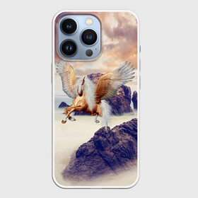 Чехол для iPhone 13 Pro с принтом Sea Sunset Horse в Новосибирске,  |  | вечернее небо | закат | конь | крылатый | крылья | легенды | летающий | лошадь | мистический | мифология | мифы | море | морской | облака | облачность | пегас | плед | погода | подушка | скалы | сумка