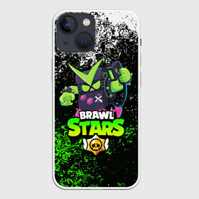 Чехол для iPhone 13 mini с принтом BRAWL STARS VIRUS 8 BIT в Новосибирске,  |  | Тематика изображения на принте: 8 bit | 8 бит | bibi | brawl stars | crow | el brown | leon | leon shark | max | mr.p | sally leon | shark | stars | virus | werewolf | акула | биби | вирус | ворон | леон | оборотень | пингвин