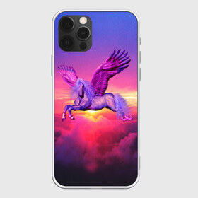 Чехол для iPhone 12 Pro Max с принтом Dusk Sky Horse в Новосибирске, Силикон |  | Тематика изображения на принте: высота | закат | конь | крылья | легенды | летать | летающий | лошадь | мистический | мифология | мифы | небесный | небо | облака | облач | пегас | плед | подушка | полет | пурпурный | сумерки | сумка