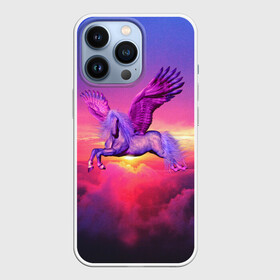 Чехол для iPhone 13 Pro с принтом Dusk Sky Horse в Новосибирске,  |  | Тематика изображения на принте: высота | закат | конь | крылья | легенды | летать | летающий | лошадь | мистический | мифология | мифы | небесный | небо | облака | облач | пегас | плед | подушка | полет | пурпурный | сумерки | сумка