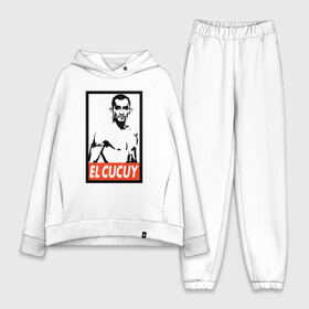 Женский костюм хлопок Oversize с принтом EL CUCUY в Новосибирске,  |  | cucuy | el cucuy | mma | sport | tony ferguson | ufc | бабайка | бугимен | конор | мма | орел | спорт | тони | тони фергюсон | хабиб | эль кукуй | юфс