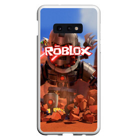 Чехол для Samsung S10E с принтом ROBLOX в Новосибирске, Силикон | Область печати: задняя сторона чехла, без боковых панелей | game | gamer | logo | minecraft | roblox | simulator | игра | конструктор | лого | майнкрафт | симулятор | строительство | фигура