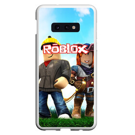 Чехол для Samsung S10E с принтом ROBLOX в Новосибирске, Силикон | Область печати: задняя сторона чехла, без боковых панелей | game | gamer | logo | minecraft | roblox | simulator | игра | конструктор | лого | майнкрафт | симулятор | строительство | фигура