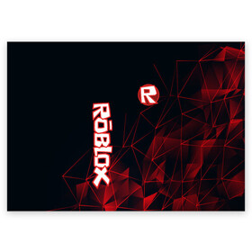 Поздравительная открытка с принтом ROBLOX в Новосибирске, 100% бумага | плотность бумаги 280 г/м2, матовая, на обратной стороне линовка и место для марки
 | Тематика изображения на принте: game | gamer | logo | minecraft | roblox | simulator | игра | конструктор | лого | майнкрафт | симулятор | строительство | фигура