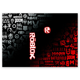Поздравительная открытка с принтом ROBLOX | РОБЛОКС (Z) в Новосибирске, 100% бумага | плотность бумаги 280 г/м2, матовая, на обратной стороне линовка и место для марки
 | game | gamer | logo | minecraft | roblox | simulator | игра | конструктор | лого | майнкрафт | симулятор | строительство | фигура