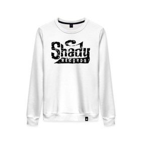 Женский свитшот хлопок с принтом Eminem Slim Shady в Новосибирске, 100% хлопок | прямой крой, круглый вырез, на манжетах и по низу широкая трикотажная резинка  | beat | eminem | hip hop | hiphop | marshall | mm | music | nigga | radio | rap | record | records | shady | slim | underground | запись | звук | музыка | радио | рекорд | рекордс | рэп | слим | талант | хип хоп | хипхоп | эминем