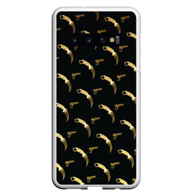 Чехол для Samsung Galaxy S10 с принтом Karambit и Desert eagle в Новосибирске, Силикон | Область печати: задняя сторона чехла, без боковых панелей | cs go | desert eagle | десерт игл | дигл | игра | керамбит | кс го | нож | оружие | пистолет | узор