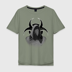 Мужская футболка хлопок Oversize с принтом Plague Doctor в Новосибирске, 100% хлопок | свободный крой, круглый ворот, “спинка” длиннее передней части | biohazard | plague doctor | биологическая опасность | чумной доктор