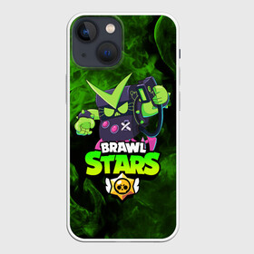 Чехол для iPhone 13 mini с принтом BRAWL STARS VIRUS 8 BIT в Новосибирске,  |  | Тематика изображения на принте: 8 bit | 8 бит | bibi | brawl stars | crow | el brown | leon | leon shark | max | mr.p | sally leon | shark | stars | virus | werewolf | акула | биби | вирус | ворон | леон | оборотень | пингвин