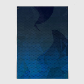 Постер с принтом Blue Point в Новосибирске, 100% бумага
 | бумага, плотность 150 мг. Матовая, но за счет высокого коэффициента гладкости имеет небольшой блеск и дает на свету блики, но в отличии от глянцевой бумаги не покрыта лаком | абстракция | краски | линии | синий | текстура | узор | цвета | яркий