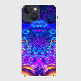 Чехол для iPhone 13 mini с принтом FRACTAL ILLUSION в Новосибирске,  |  | Тематика изображения на принте: abstract | abstraction | color | fractal | geometry | paitnt | polygon | polygonal | psy | абстракция | геометрия | краски | неоновые | полигоны | психоделика | фрактал