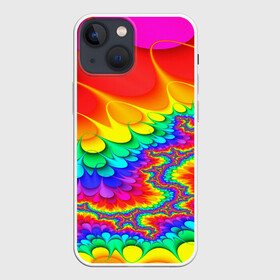 Чехол для iPhone 13 mini с принтом TIE DYE в Новосибирске,  |  | abstract | abstraction | color | fractal | geometry | paitnt | polygon | polygonal | psy | абстракция | геометрия | краски | неоновые | полигоны | психоделика | фрактал