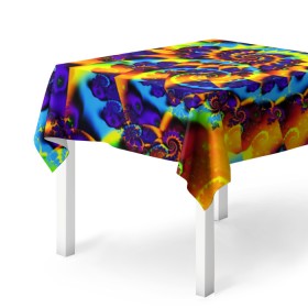 Скатерть 3D с принтом TIE-DYE COLOR в Новосибирске, 100% полиэстер (ткань не мнется и не растягивается) | Размер: 150*150 см | abstract | abstraction | color | fractal | geometry | paitnt | polygon | polygonal | psy | абстракция | геометрия | краски | неоновые | полигоны | психоделика | фрактал