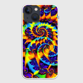 Чехол для iPhone 13 mini с принтом TIE DYE COLOR в Новосибирске,  |  | abstract | abstraction | color | fractal | geometry | paitnt | polygon | polygonal | psy | абстракция | геометрия | краски | неоновые | полигоны | психоделика | фрактал