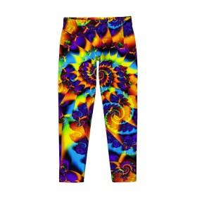 Детские леггинсы 3D с принтом TIE-DYE COLOR в Новосибирске, полиэстер 85%, спандекс 15% | эластичный пояс, зауженный крой | Тематика изображения на принте: abstract | abstraction | color | fractal | geometry | paitnt | polygon | polygonal | psy | абстракция | геометрия | краски | неоновые | полигоны | психоделика | фрактал