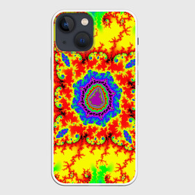 Чехол для iPhone 13 mini с принтом АБСТРАКТНЫЕ РАЗРЫВЫ в Новосибирске,  |  | abstract | abstraction | color | fractal | geometry | paitnt | polygon | polygonal | psy | абстракция | геометрия | краски | неоновые | полигоны | психоделика | фрактал