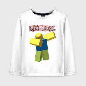 Детский лонгслив хлопок с принтом Roblox Dab в Новосибирске, 100% хлопок | круглый вырез горловины, полуприлегающий силуэт, длина до линии бедер | Тематика изображения на принте: game | game roblox | logo roblox | online game | oof roblox dabbing | roblox | roblox dab | roblox noob | игра | игра роблокс | лого роблокс | онлайн игра | онлайн игра роблокс | роблокс | роблокс даб