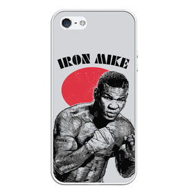 Чехол для iPhone 5/5S матовый с принтом Iron Mike в Новосибирске, Силикон | Область печати: задняя сторона чехла, без боковых панелей | iron mike | iron mike tyson | mike tyson | бокс | железный майк | майк тайсон | таисон | тайсон