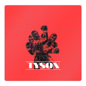 Магнитный плакат 3Х3 с принтом Tyson в Новосибирске, Полимерный материал с магнитным слоем | 9 деталей размером 9*9 см | Тематика изображения на принте: iron mike | iron mike tyson | mike tyson | бокс | железный майк | майк тайсон | таисон | тайсон
