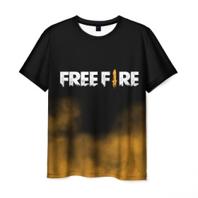 Мужская футболка 3D с принтом Free fire в Новосибирске, 100% полиэфир | прямой крой, круглый вырез горловины, длина до линии бедер | free fire | freefire | игра free fire | игра фрифаер | фри файр | фрифаер
