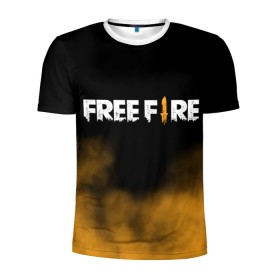 Мужская футболка 3D спортивная с принтом Free fire в Новосибирске, 100% полиэстер с улучшенными характеристиками | приталенный силуэт, круглая горловина, широкие плечи, сужается к линии бедра | free fire | freefire | игра free fire | игра фрифаер | фри файр | фрифаер