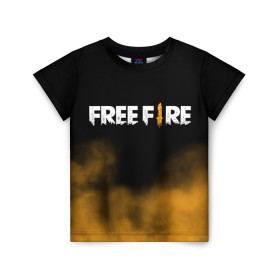 Детская футболка 3D с принтом Free fire в Новосибирске, 100% гипоаллергенный полиэфир | прямой крой, круглый вырез горловины, длина до линии бедер, чуть спущенное плечо, ткань немного тянется | free fire | freefire | игра free fire | игра фрифаер | фри файр | фрифаер