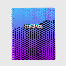 Тетрадь с принтом Roblox Gradient Pattern в Новосибирске, 100% бумага | 48 листов, плотность листов — 60 г/м2, плотность картонной обложки — 250 г/м2. Листы скреплены сбоку удобной пружинной спиралью. Уголки страниц и обложки скругленные. Цвет линий — светло-серый
 | Тематика изображения на принте: game | game roblox | logo roblox | online game | r | roblox | игра | игра роблокс | лого | лого роблокс | логотип | надпись | онлайн игра | онлайн игра роблокс | роблокс