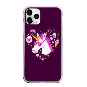 Чехол для iPhone 11 Pro Max матовый с принтом Единорог в Новосибирске, Силикон |  | animal | girl | stars | волшебство | голова | детская | детям | единорог | животное | животные | лошадка | лошадь | любовь | миф | очки | прикольная | радуга | ребенку | рога | сердечко | сердце | сказочный