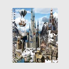 Тетрадь с принтом HEROES в Новосибирске, 100% бумага | 48 листов, плотность листов — 60 г/м2, плотность картонной обложки — 250 г/м2. Листы скреплены сбоку удобной пружинной спиралью. Уголки страниц и обложки скругленные. Цвет линий — светло-серый
 | angel | armor | artwork | creature | dragon | fantasy | fantasy art | game | griffin | heroes | heroes maps | heroes of might and magic | knight | might and magic | sword | warriors | weapon | wings | герои | к
