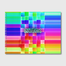 Альбом для рисования с принтом Роблокс в Новосибирске, 100% бумага
 | матовая бумага, плотность 200 мг. | Тематика изображения на принте: roblox | бро | геометрия | игры | квадраты | кубизм | кубы | линии | нуб | про | радуга | роблокс | человечки