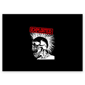 Поздравительная открытка с принтом The Exploited в Новосибирске, 100% бумага | плотность бумаги 280 г/м2, матовая, на обратной стороне линовка и место для марки
 | Тематика изображения на принте: punks | punks not dead | the exploited | панк не сдох | панки | уоти | череп | эксплоитед