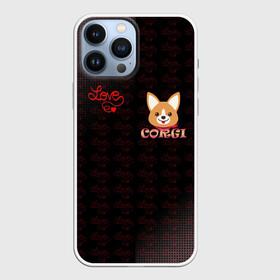 Чехол для iPhone 13 Pro Max с принтом Корги в Новосибирске,  |  | Тематика изображения на принте: 3d | corg | dog | день святого валеина | корги | кость | лапа | лого | логотип | надпись | собака | эмблема