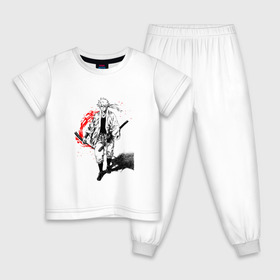 Детская пижама хлопок с принтом Аниме Гинтама, Gintama в Новосибирске, 100% хлопок |  брюки и футболка прямого кроя, без карманов, на брюках мягкая резинка на поясе и по низу штанин
 | Тематика изображения на принте: 